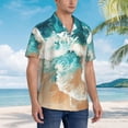thumbnail image 3 of Balery Ocean Wave Crash Camisas hawaianas de manga corta para hombre, camisas playeras de corte holgado, camisas de vacaciones con botones,Medium, 3 of 7
