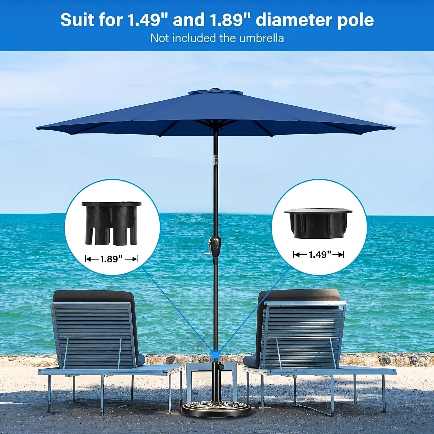 ZHICHUN 30 Lb Round Patio Umbrella Base Resin Stand with Iron Frame Windproof Sunshade Holder