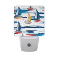 thumbnail image 6 of Yayeee LED Plug in Night Light for The Home with Auto Dusk to Dawn Light Sensors, 2 Pack, Dark Blue Hand Drawn Sailboats, 6 of 6