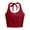 Red, variant on Wang6 Women Cropped Ribbed Tank Tops with Built in Bra Summer Halter Sleeveless Cami Tops Trendy Loose T Shirts Undershirts White XL