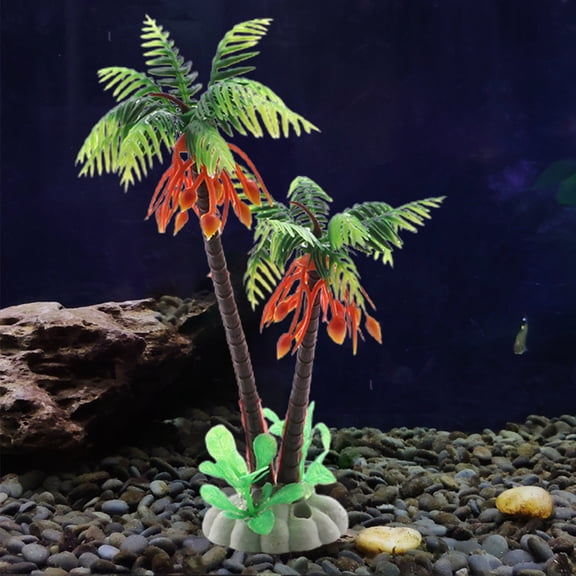 Walbest Fish Tank Plant Decor Aquarium Artificial Plant Decorations Artificial Aquarium Plants, Size 1.77"W x 5.91"H