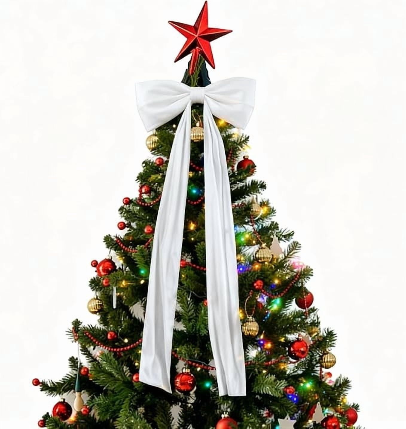 Extra Large Christmas Bow Topper – Oversized Holiday Ribbon for Wreaths, Tree Toppers, Fireplace Mantels – Classic Decoration for Indoor & Outdoor Festive Displays