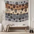 thumbnail image 5 of Haze Blue Brown Tapestry for Bedroom Wall Hanging Tapestry, Rustic Farmhouse Dog Paw Vintage Ceiling Backdrop Tapestries Poster Blanket Wall Decor for Teens Room Living Room Dorm 39" x 59", 5 of 8