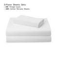 thumbnail image 4 of Beautiful Solid 3-Piece 100% Cotton Percale White Sheet Set, Twin by Drew Barrymore, 4 of 7