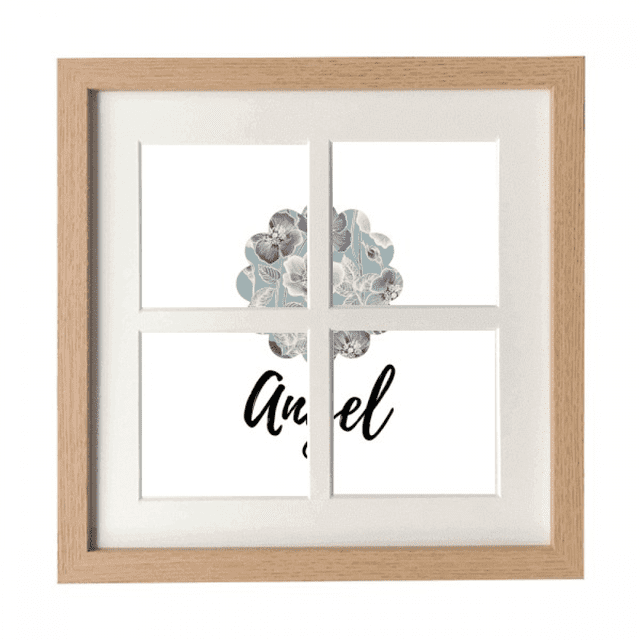 Cadre de Fleurs Artistique Gris Mural Ou de Table avec 4 Ouvertures pour Photos