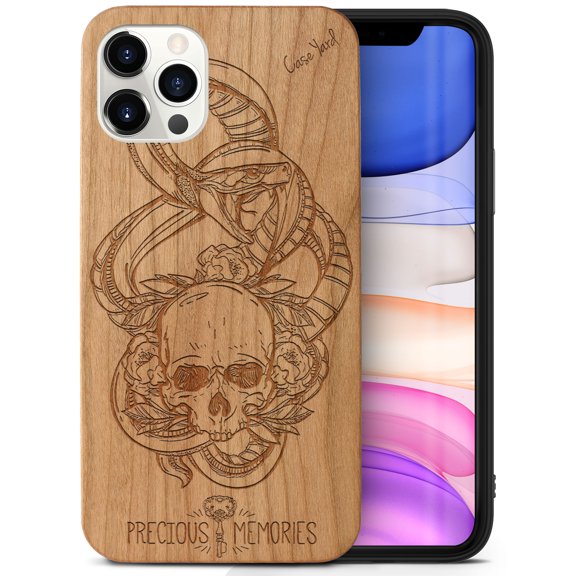 Case Yard Wooden Case Outside Soft TPU Silicone Slim Fit Shockproof Wood Protective Phone Cover for Girls Boys Men and Women Supports Wireless Charging Precious Memories Design case for iPhone-11-Pro