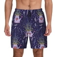 thumbnail image 3 of Uemuo Lavender Flowers Pattern Mens Swim Trunks Quick Dry Board Shorts with Mesh Lining, Stretch Beach Shorts Quick Dry No-Chafing Board Shorts-3X-Large, 3 of 9
