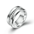 thumbnail image 2 of 8mm full of CZ Wedding Ring Women's Stainless Steel Band Stylish Jewelry Sz 6-13, 2 of 5