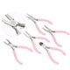 thumbnail image 5 of Mini alicates, 5 piezas, mini alicates rosados de 4 pulgadas, alicates de metal, rendimiento inigualable, 5 of 9