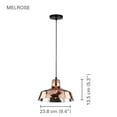thumbnail image 2 of Xtricity - Pendant Light, 9.4 '' Width, From The Melrose Collection, Pink Copper, 2 of 3