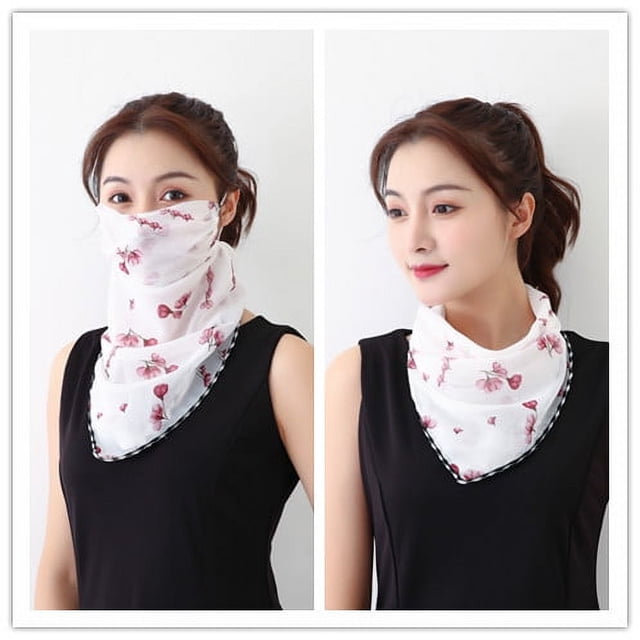 Máscara de montar al aire libre de verano con estampado de moda para mujer, bufanda de protección solar de cuello grande, bufanda para conducir, sombrilla