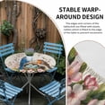 thumbnail image 5 of Birds Floral Fitted Tablecloth with Elastic Edged, Round Table Cloth for Dining Table, Farmhouse Vintage Pink Flower Leaf Waterproof Oil Proof Table Cover for Indoor Outdoor 45"-54", 5 of 8