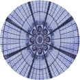 thumbnail image 1 of Ahgly Company Indoor Round Patterned Deep Periwinkle Purple Area Rugs, 4' Round, 1 of 6