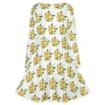 thumbnail image 5 of Fresh Fruit Lemons Long Sleeve Dresses For Women Vintage Elegant Party Dress Oversized V-neck Dress S-8XL, 5 of 7