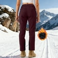 thumbnail image 6 of Aboser Womens Fleece Lined Snow Pants Insulated Winter Snowboard Skipants Outdoor Sports Warm Trousers with Zipper Pockets Red XXXL, 6 of 8
