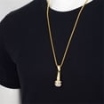 thumbnail image 2 of Hip Hop Iced Out Microphone Pendant Necklaces Male 14K Yellow Gold Chains For Men Hiphop Jewelry D183, 2 of 8