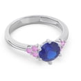 thumbnail image 3 of 2.15 Carat Round Cut Blue Sapphire & Pink Sapphire Gemstone Unique Engagement Ring for Women Solid 18K White Gold Size 5 by Diamond-Capitals, 3 of 7