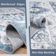 thumbnail image 4 of Alfombra Macgace para dormitorio, 3 x 5 pies, lavable a máquina, azul y beige, 4 of 8