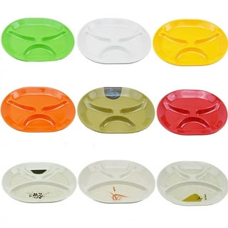 Tohuu Food Divider Plates Lunch Trays for Cafeteria 5 Compartment