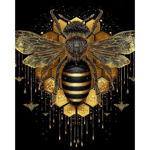 Paint by Numbers for Adults Kids Beginner Golden Bee DIY Acrylic Painting by Numbers Kits with Brushes Acrylic Pigment Home Decoration Gifts 16 x 20 inch