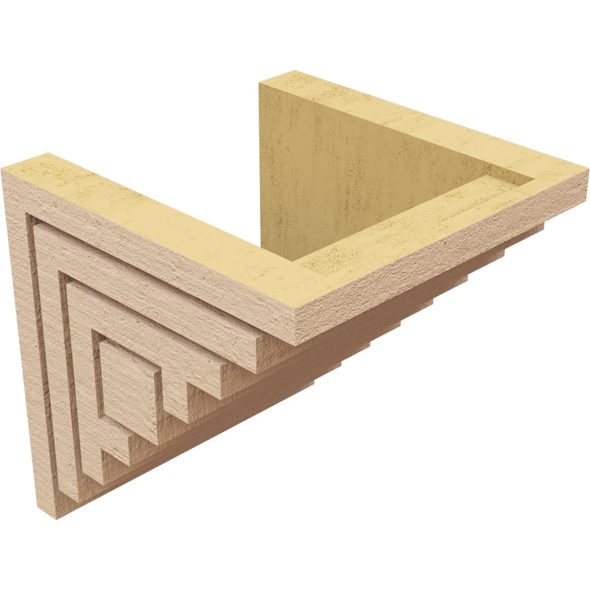7"W x 7"D x 7"H Wide Landon Rough Cedar Woodgrain TimberThane Corbel, Primed Tan