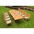 thumbnail image 4 of Grade-A Teak Dining Set: 10 Seater 11 Pc: 118" Double Extension Rectangle Table And 10 Wave Stacking Arm Chairs Outdoor Patio WholesaleTeak #WMDSWVs, 4 of 4