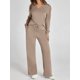thumbnail image 4 of Conjuntos de Dos Piezas para Mujer, Cuello en V, Conjuntos Casuales A Juego, Ropa de Estar por Casa, Ropa de Otoño, Conjuntos de Viaje, Moda Marrón M, 4 of 6