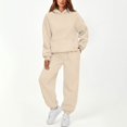 thumbnail image 2 of Trgacdwlo Sweatsuits Women 2 Piece Outfit Tracksuit Plain Hoodie Baggy Jogger Sweatpants Set Fall Winter Sweat Set for Women Beige XS, 2 of 6