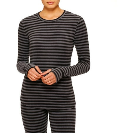 Polyester Thermal Shirt ClimateRight by Cuddl Duds Women's and Women's Plus Stretch Fleece Warm Long Underwear Top ()