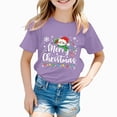 thumbnail image 6 of sdbrld Girls Christmas Shirt Kids Graphic T-Shirt Funny Xmas Holiday Tee Tops Fall Purple Sizes 7-8 Years, 6 of 6