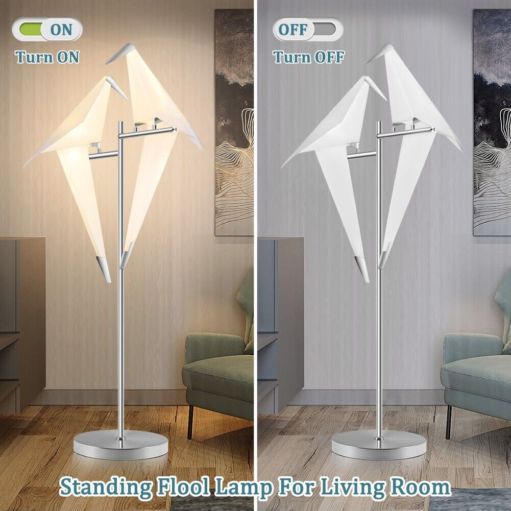 KPIBEST NEW Paper Cranes Floor Lamp LED Double Origami Swing Bird Decor Light for Living Room Bedroom Kids Room Office