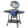 thumbnail image 2 of SUNJOY 20 inch Charcoal Grill, Egg-shaped Outdoor Grill with Pizza Stone, Ultimate BBQ Grill and Smoker with Wheels, Navy, 2 of 13