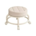 thumbnail image 2 of yuksok Tabouret Rond à Roulettes Bas, Robuste, Pivotant à 360 Degrés, Chaise Pivotante, Chaussure, Blanc, 2 of 9