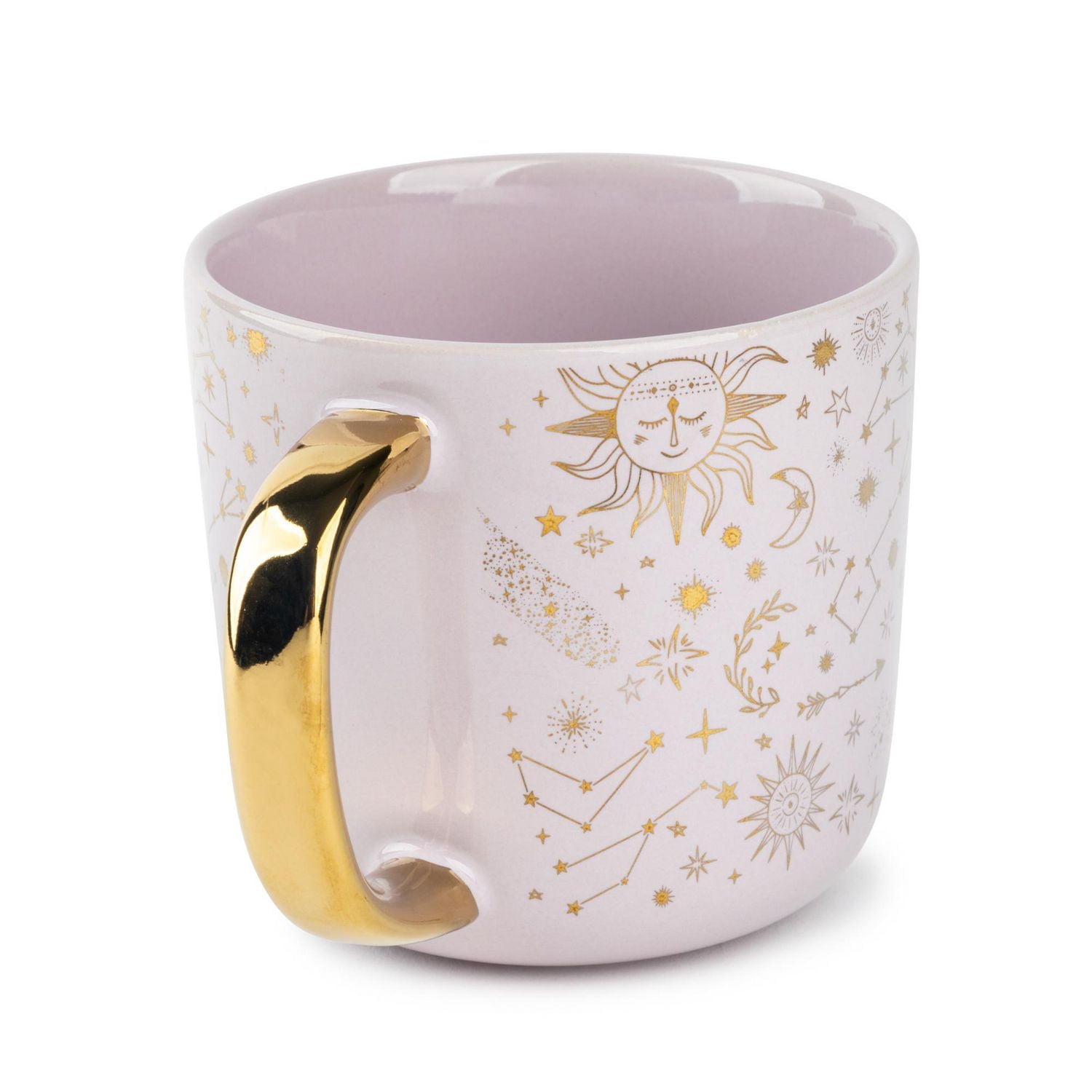 Tasse à café en grès thym et table, 16 fl oz, étoiles dorées Tasse