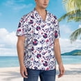 thumbnail image 3 of Balery music Skull record mike Camisas hawaianas de manga corta para hombre, camisas playeras de corte holgado, camisas de vacaciones con botones,Medium, 3 of 7