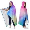 thumbnail image 2 of Wearable Blanket,Rainbow Tie Dye Cloud Hooded Wearable Sherpa Blanket for Adults & Teens,Winter Poncho Shawl Wrap Cape Thick Warm,60"x80", 2 of 5