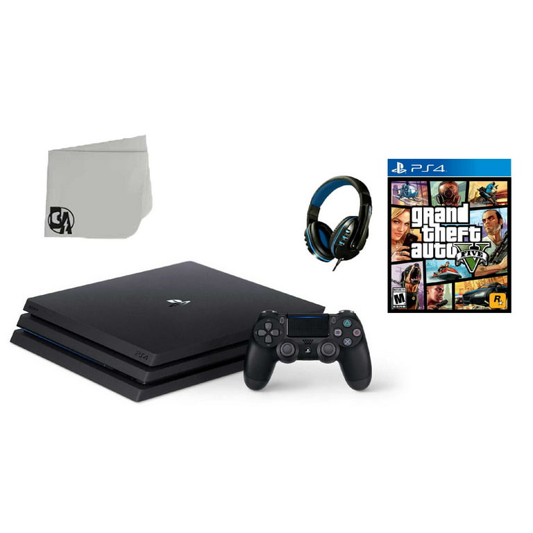 PlayStation 4 Pro 1TB Gaming Console Black with Theft Auto V BOLT AXTION Bundle Used - Walmart.com