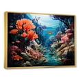 thumbnail image 3 of Designart "Exploring Coral Reefs of Cozumel I" Extra Large Animals Framed Wall Art - Coastal Blue Coastal Coral Under Water Entryway Framed Wall Art, 3 of 7