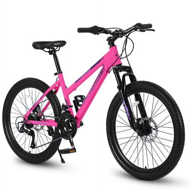 Shimano S26103 26 inch MTB for Teens Women 21 Speeds Dual Disc Brakes Pink Walmart