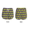 thumbnail image 3 of Yiaed Mardi Gras Print Women's Running Shorts with Liner 3 Zipper Pockets Elastic Workout Athletic Gym Yoga Shorts-Large, 3 of 7