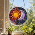 thumbnail image 4 of Acrylic Suncatcher Window Hanging 2D Sun Moon Stained Glass Style Wall Decor 1Pc Puzzle Ornament, 4 of 4