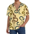 thumbnail image 3 of Vsdgher Various Snake Print Men's Wrinkle Free Untucked Cuban Shirt Business Casual Button Down Shirts Short Sleeve Shirt, 3 of 7