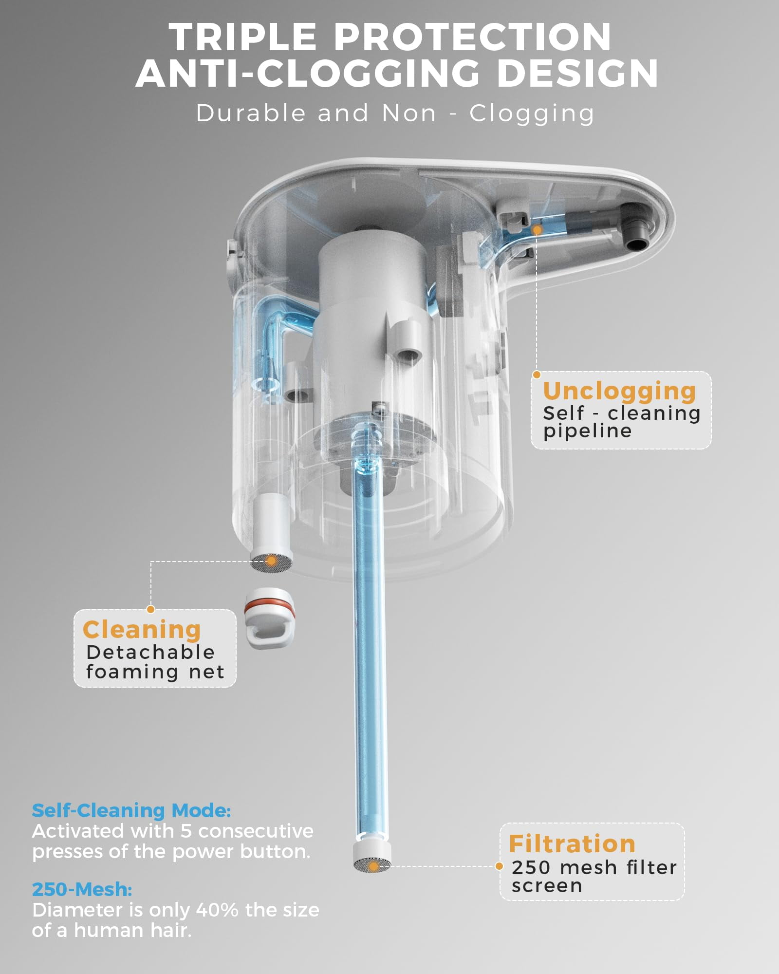 DODO MEKIA Automatic Liquid Soap Dispenser Touchless, 16.2oz/480ml Rechargeable, 3 Adjustable Liquid Levels, IPX5 Waterproof, for Kitchen Bathroom, Stainless Steel