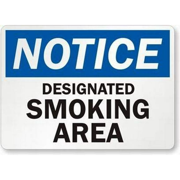 Size: 8" x 12" Notice: Designated Smoking Area Sign Tin Signs Outdoor Decors