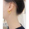 thumbnail image 2 of Pendientes para mujer, pendientes colgantes de aro gruesos de oro, pendientes hipoalergénicos chapados en oro, regalo de joyería de moda, 2 of 5