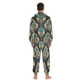 thumbnail image 4 of FORMRS Onesies Pajama for Adults Unisex Hoodie Winter Jumpsuit One Piece Sleepwear, Sizes S-2XL, Green Peacock Pattern, 4 of 7