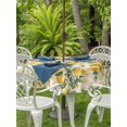thumbnail image 3 of Outdoor Tablecloth with Umbrella Hole for Patio/Picnic/Party/Camping, Summer Lemon Waterproof Table Cloth Round Cover Washable, Tropical Botanical Leaves Yellow Plaid (Dia 60"), 3 of 8