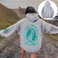 thumbnail image 6 of Women's "Protect The Ocean" Graphic Hoodie, Oversized Long Sleeve Pullover, Sea Life Print Casual Sweatshirt with Pockets, 13 Colors, S-XXL, 6 of 6