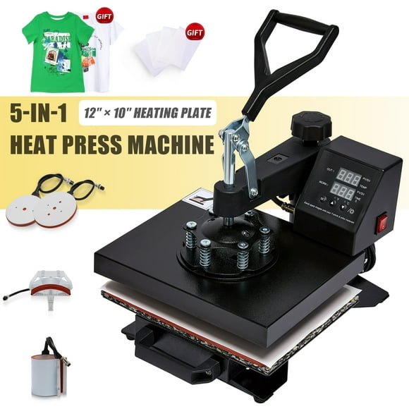 5in1 Machine de Presse à Chaud 480F 900W 12x10 Pouces Presse à Chaud pour T-Shirts et Plus