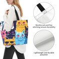 thumbnail image 3 of Fotbe Colorful Cats Pattern Art Bolsa Tote Estética de Lona con Estampado para Mujer - Bolsa Reutilizable de Hombro Casual para Vacaciones, Compras, Trabajo y Gimnasio, 3 of 8